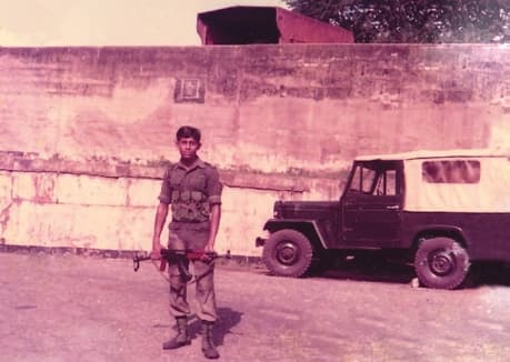 A young 2/Lt Milinda Peiris during his formative years in the Armoured Corps, 1981.